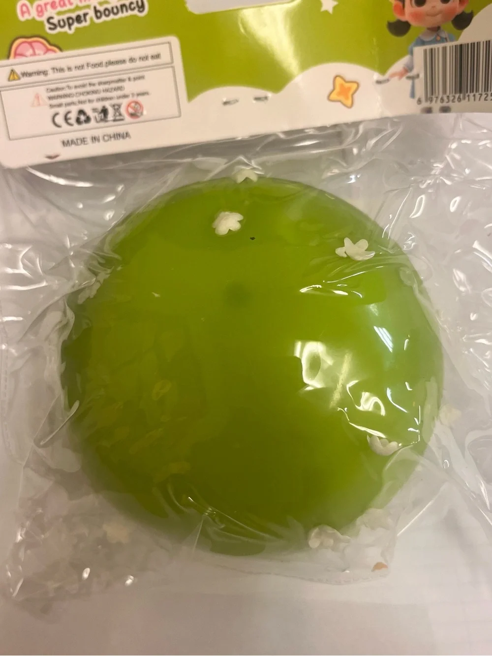 Green soft squish ball